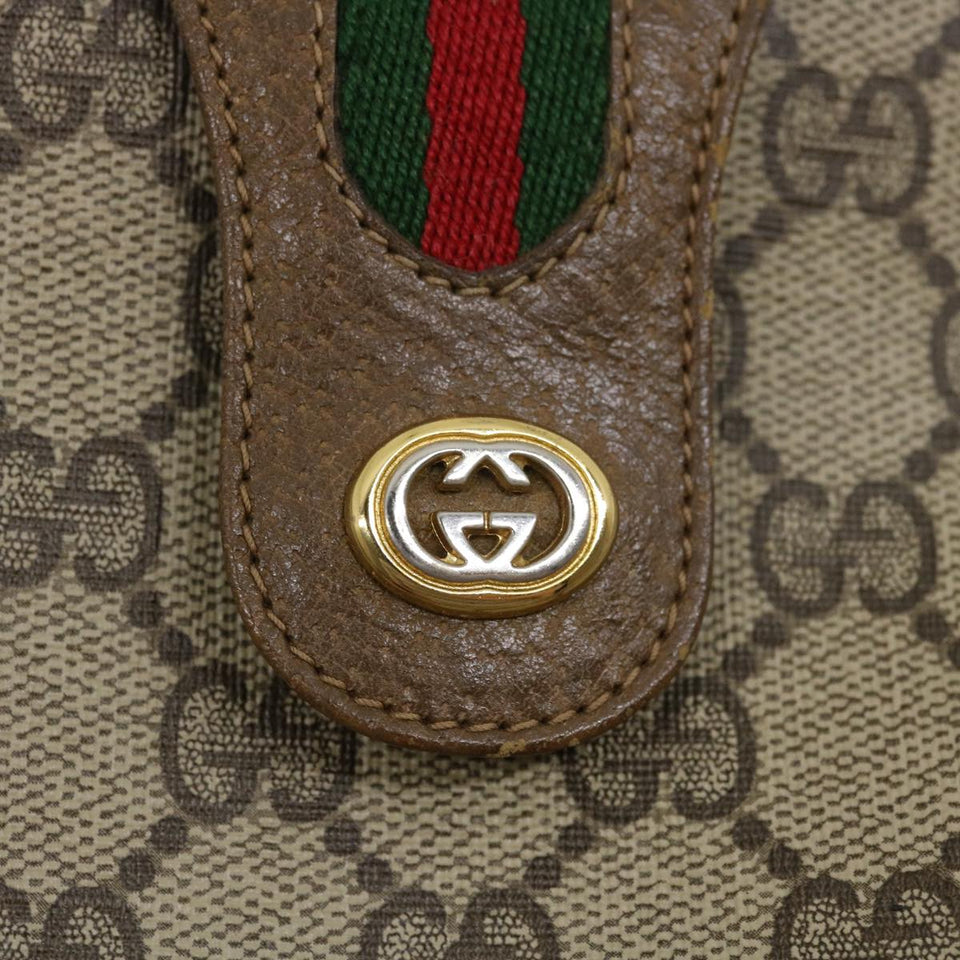 GUCCI Web Sherry Line GG Canvas Shoulder Bag Beige Red Green  ar6721