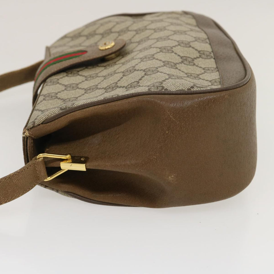 GUCCI Web Sherry Line GG Canvas Shoulder Bag Beige Red Green  ar6721