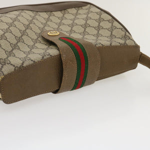 GUCCI Web Sherry Line GG Canvas Shoulder Bag Beige Red Green  ar6721