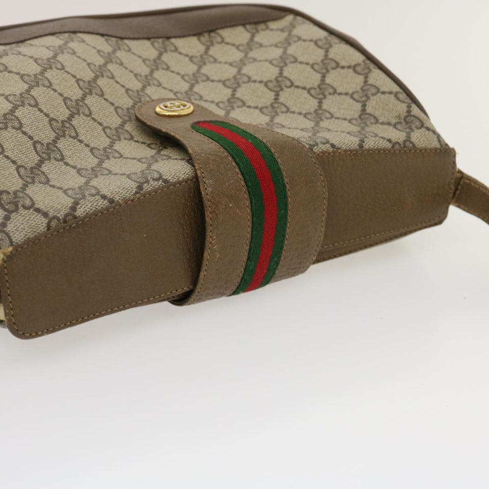 GUCCI Web Sherry Line GG Canvas Shoulder Bag Beige Red Green  ar6721