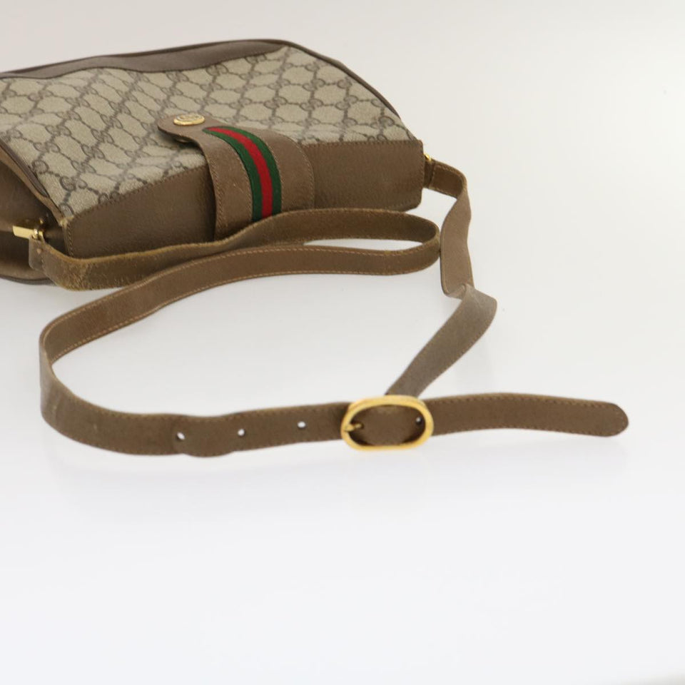 GUCCI Web Sherry Line GG Canvas Shoulder Bag Beige Red Green  ar6721