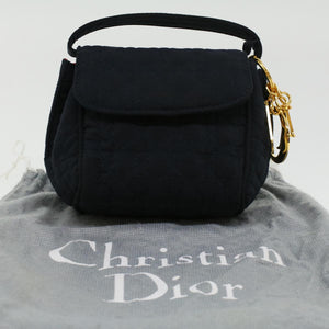 CHRISTIAN DIOR Lady Dior Canage Hand Bag Nylon Black  ar8192