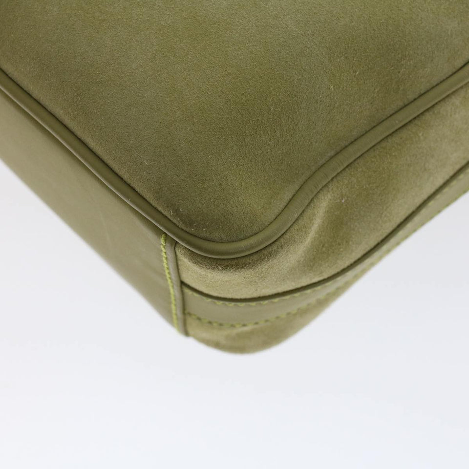 GUCCI Shoulder Bag Suede Green 00734440221  ar9684B