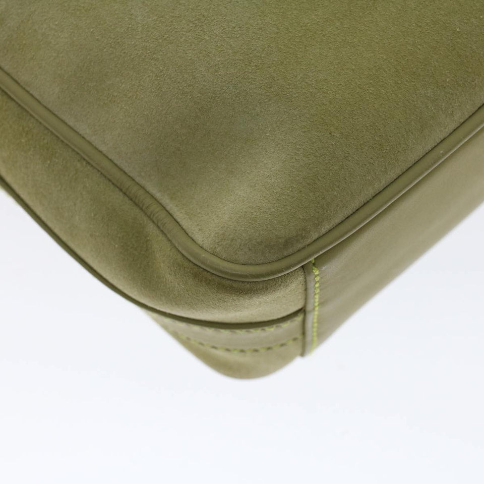 GUCCI Shoulder Bag Suede Green 00734440221  ar9684B