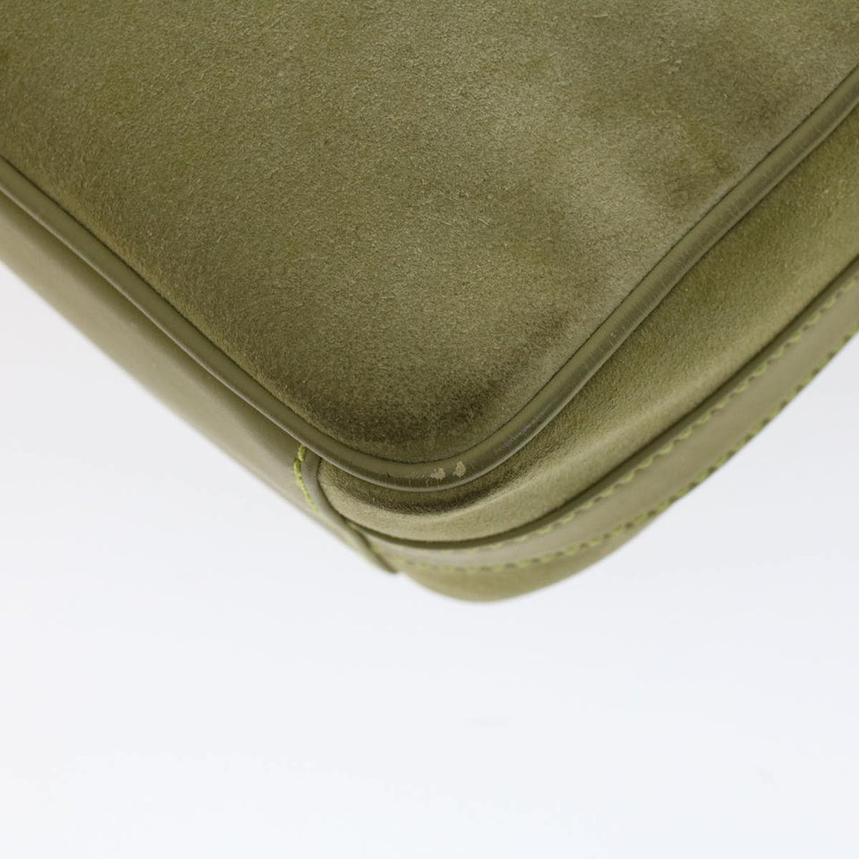 GUCCI Shoulder Bag Suede Green 00734440221  ar9684B