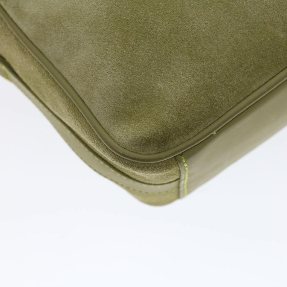 GUCCI Shoulder Bag Suede Green 00734440221  ar9684B