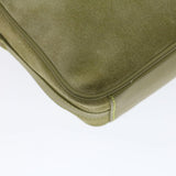 GUCCI Shoulder Bag Suede Green 00734440221  ar9684B