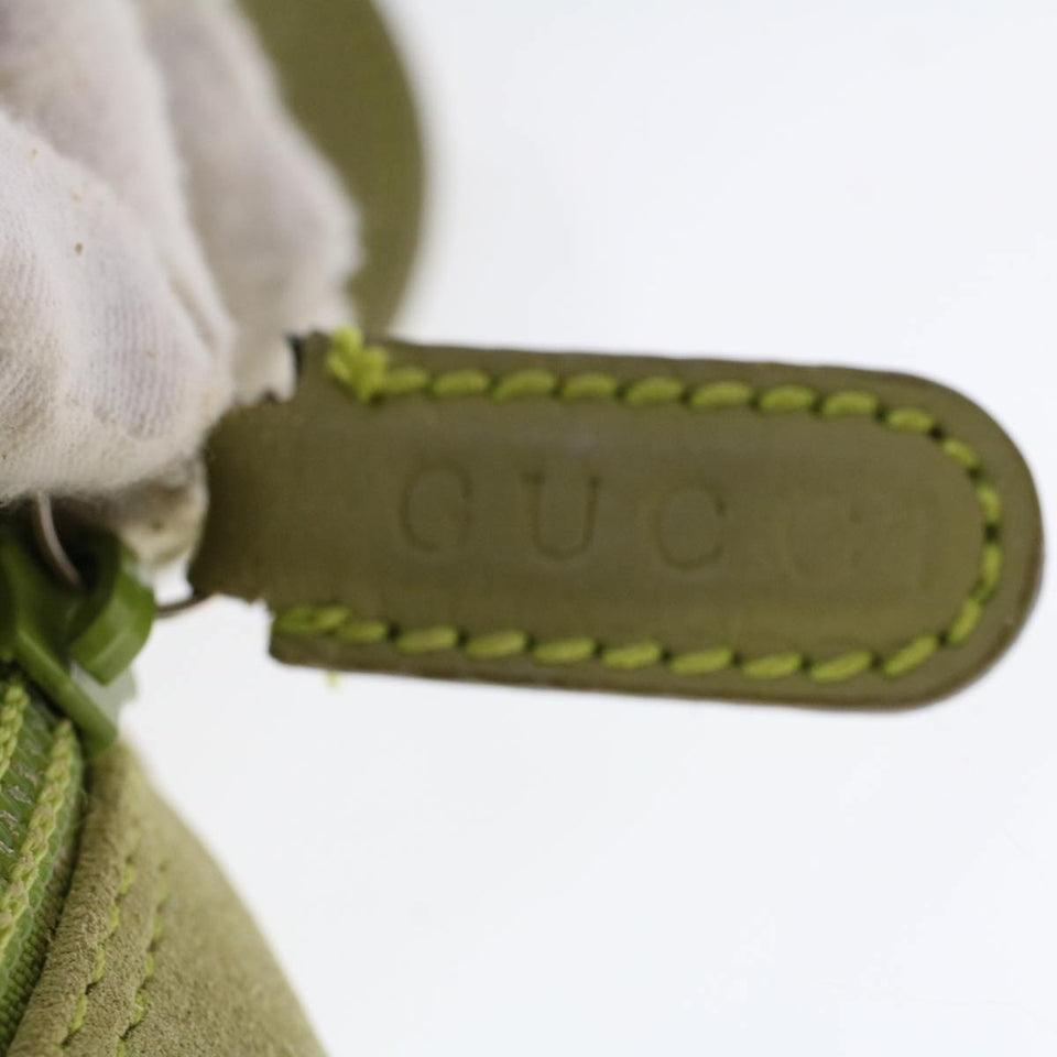 GUCCI Shoulder Bag Suede Green 00734440221  ar9684B