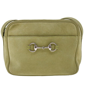GUCCI Shoulder Bag Suede Green 00734440221  ar9684B