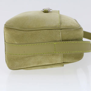 GUCCI Shoulder Bag Suede Green 00734440221  ar9684B