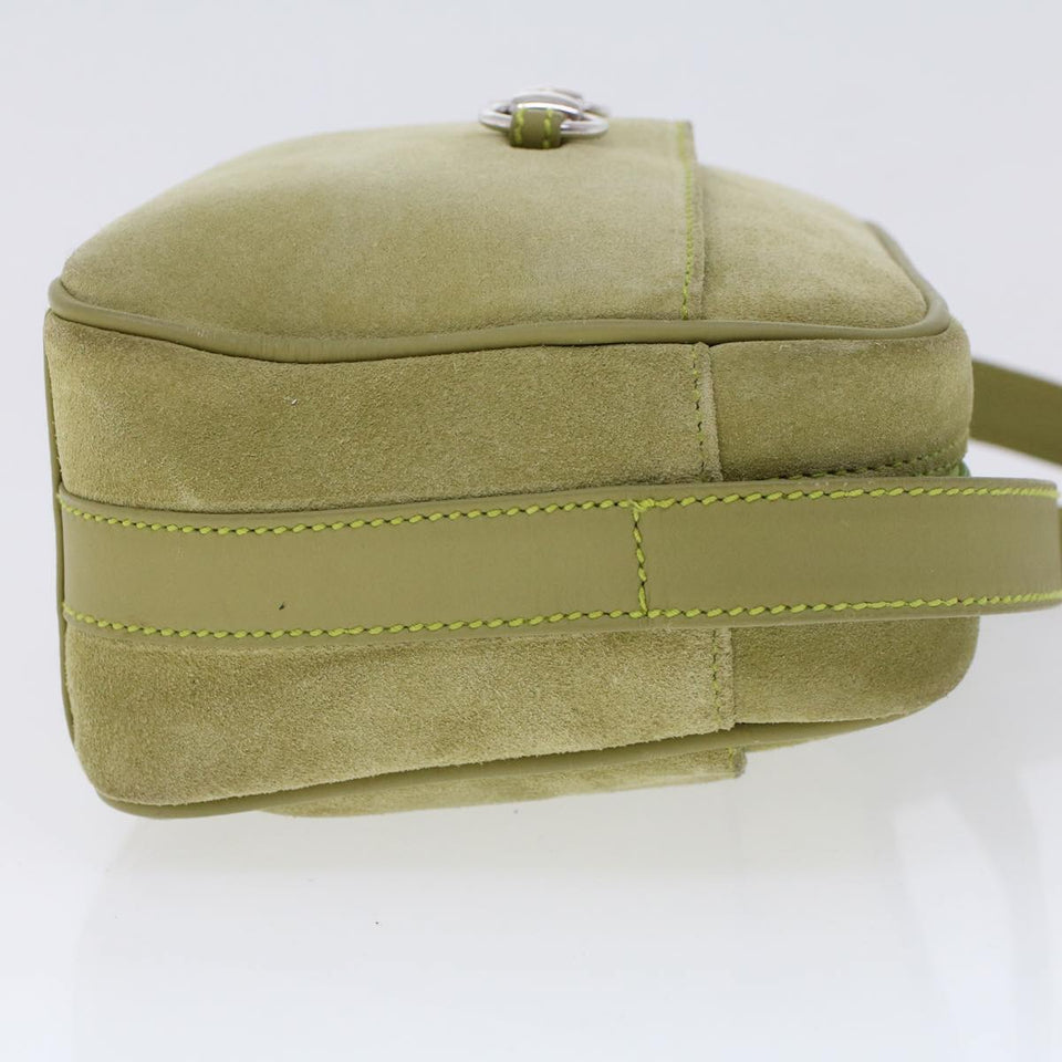 GUCCI Shoulder Bag Suede Green 00734440221  ar9684B