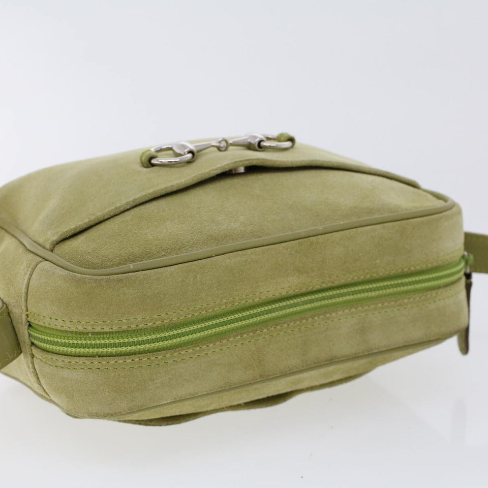 GUCCI Shoulder Bag Suede Green 00734440221  ar9684B