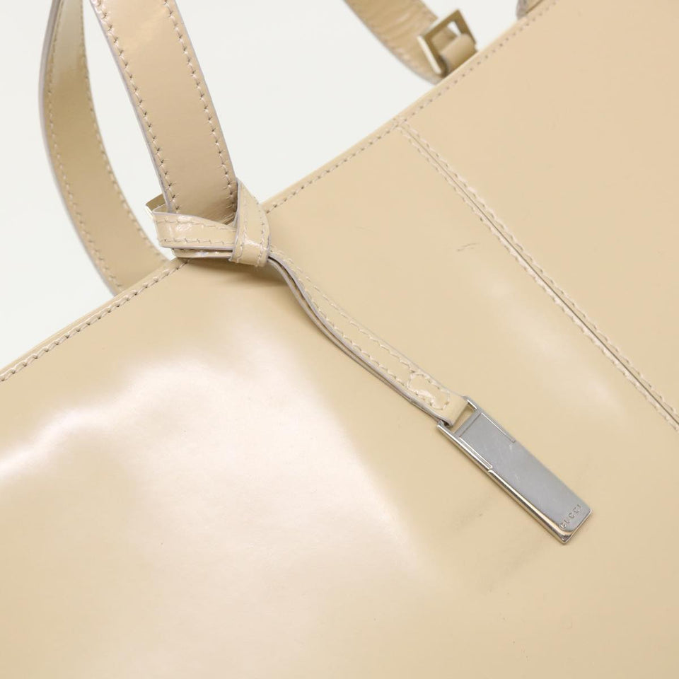 GUCCI Hand Bag Patent leather 2way Beige 002-2113-0476  ar9776
