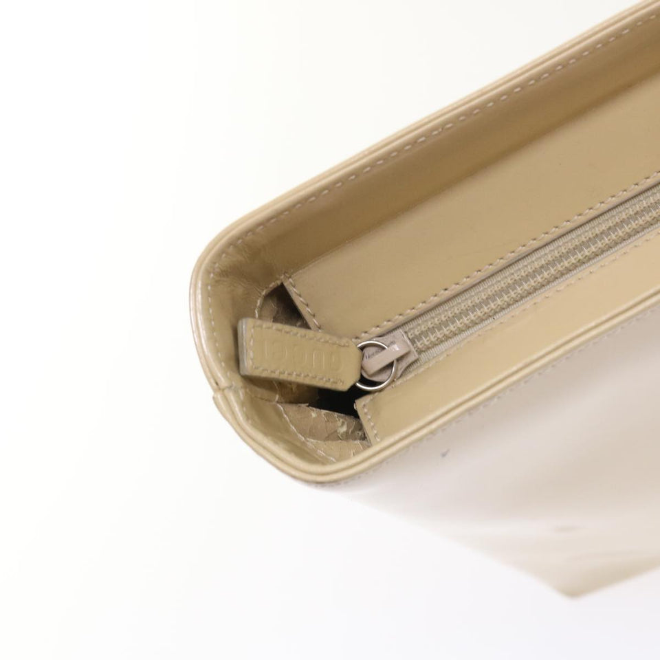 GUCCI Hand Bag Patent leather 2way Beige 002-2113-0476  ar9776