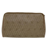 CHRISTIAN DIOR Honeycomb Canvas Clutch Bag PVC Leather Beige  ar9839