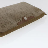 CHRISTIAN DIOR Honeycomb Canvas Clutch Bag PVC Leather Beige  ar9839