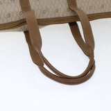 CHRISTIAN DIOR Honeycomb Canvas Tote Bag PVC Leather Beige Brown  ar9982