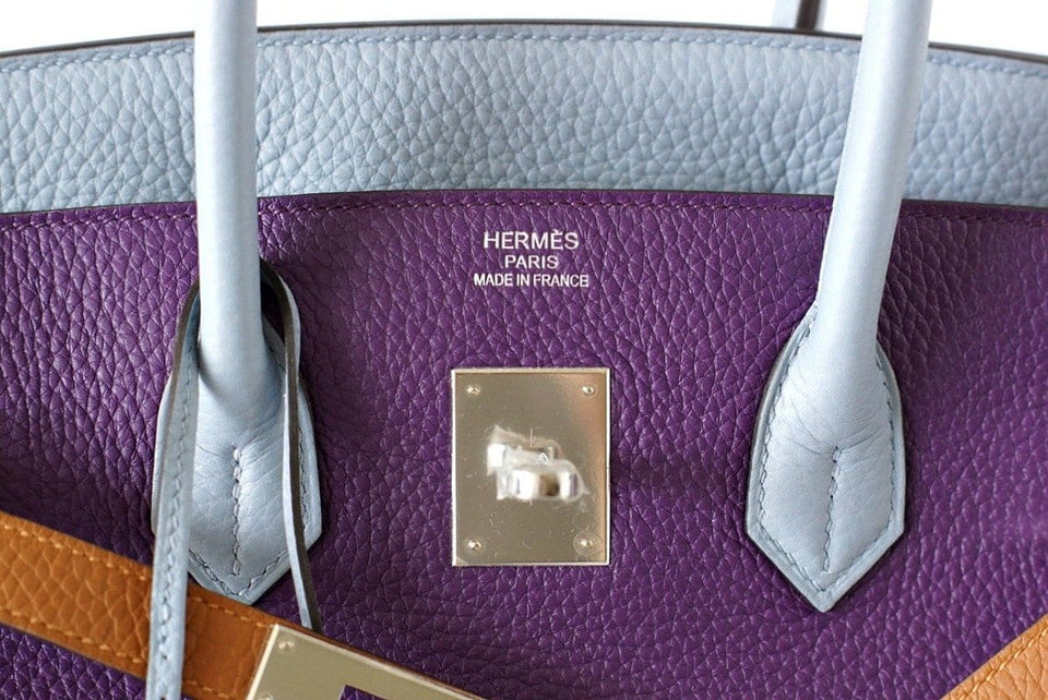 Hermes Birkin 35 Bag Arlequin Limited Edition Clemence Palladium