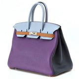 Hermes Birkin 35 Bag Arlequin Limited Edition Clemence Palladium