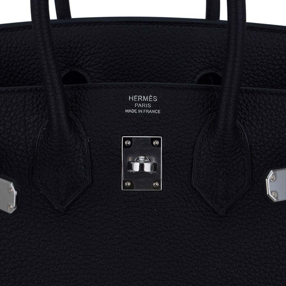 Hermes Birkin 25 Bag Black Togo Leather with Palladium Hardware