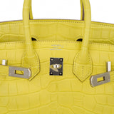 Hermes Birkin 25 Bag Lime Matte Alligator with Palladium Hardware