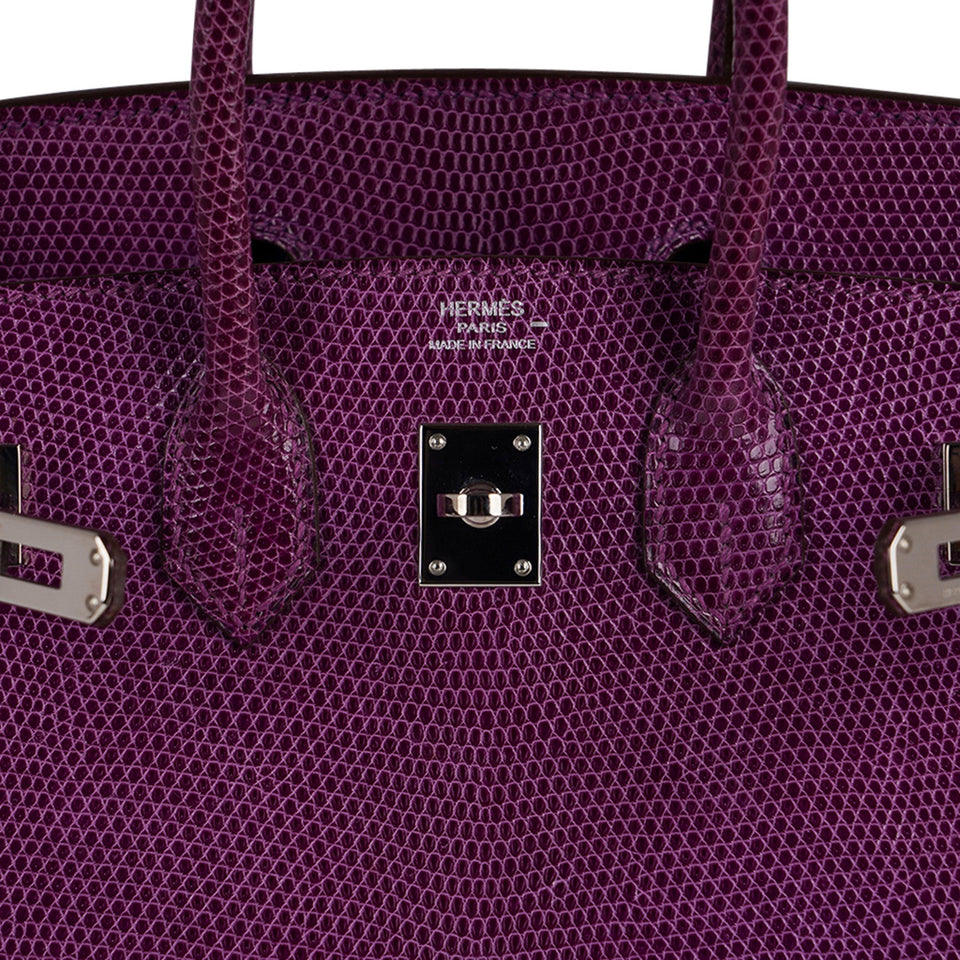 Hermes Birkin 25 Violet Purple Lizard Palladium Hardware