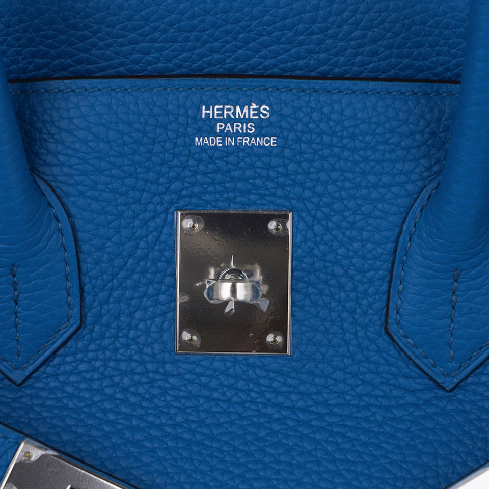 Hermes Birkin 35 Hermes Bag Rich Blue Izmir Clemence Palladium