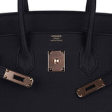 Hermes Birkin 35 Bag Black Togo Leather with Rose Gold Hardware