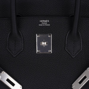 Hermes Verso Birkin 35 Bag Black & Blue Agate Togo Leather with Palladium Hardware