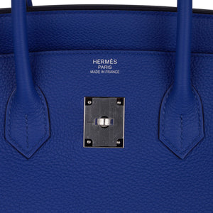 Hermes Birkin 35 Bag Blue de France Togo Leather with Palladium Hardware