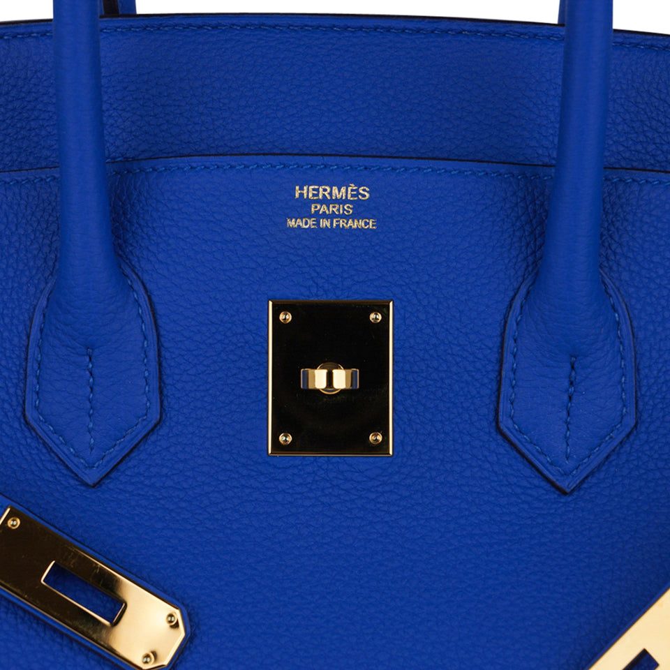 Hermes Birkin 35 Bag Blue Zellige Gold Hardware Togo Leather