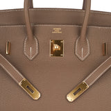 Hermes Birkin 35 Bag Etoupe Gold Hardware Togo Leather Neutral Taupe