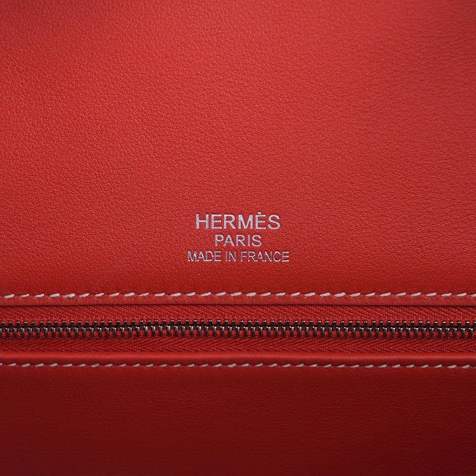 Hermes Limited Edition Birkin 35 Ghillies Bag Sanguine Toile & Swift Leather with Palladium Hardware