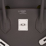 Hermes Special Order HSS Birkin 35 Bag Etain & Lime Togo Leather with Brushed Palladium Hardware