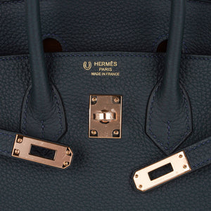 Hermes Special Order HSS Birkin 25 Bag Vert Cypress Togo Leather with Rose Gold Hardware