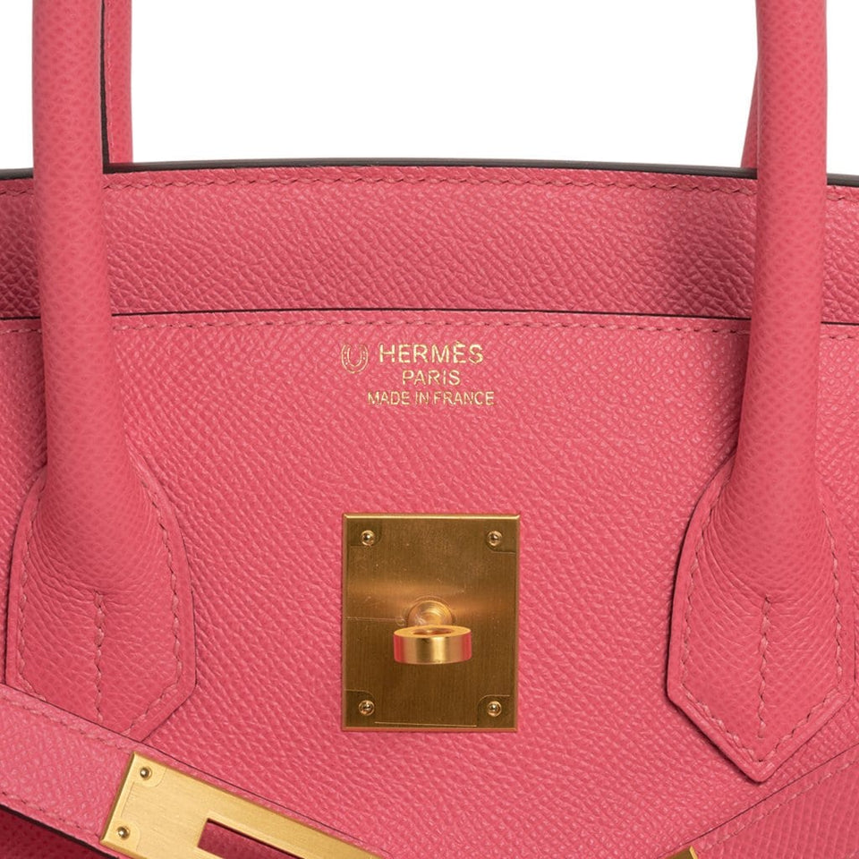 Hermes Birkin HSS 35 Bag Rose Azalee / Blue Paon Epsom Brushed Gold Hardware