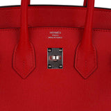 Hermes Birkin 25 Bag Sellier Rouge De Couer Epsom Leather with Palladium Hardware