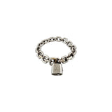 Louis Vuitton 18K White Gold Padlock & Square Link Bracelet