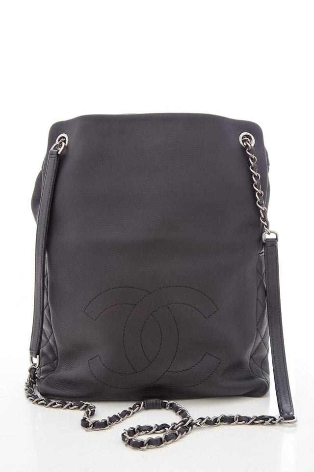 Chanel Black Lambskin CC Backpack