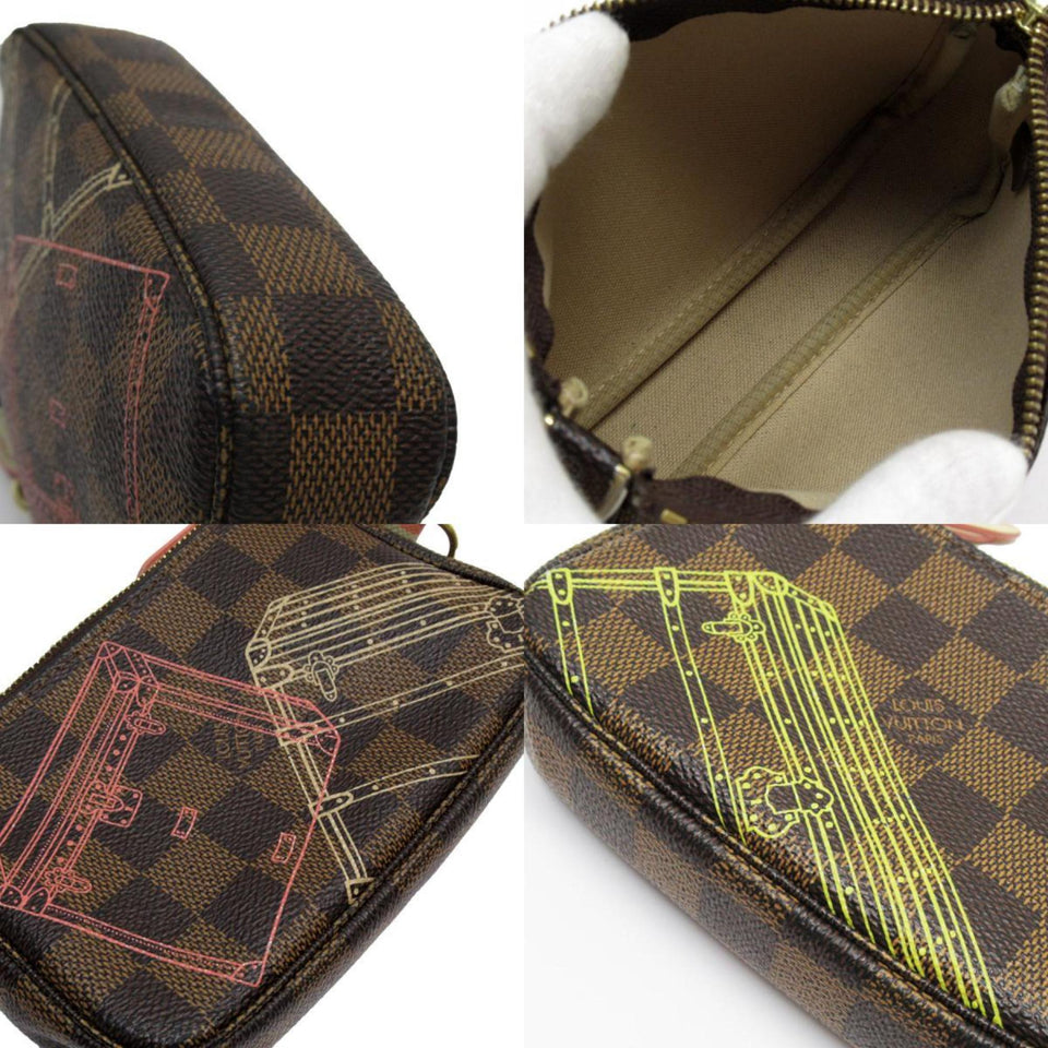 Louis Vuitton Mini Pochette Accessoires  Canvas Clutch Bag