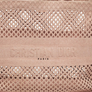 Dior Old Rose Mesh Embroidered Canvas Large Book Tote