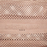 Dior Old Rose Mesh Embroidered Canvas Large Book Tote