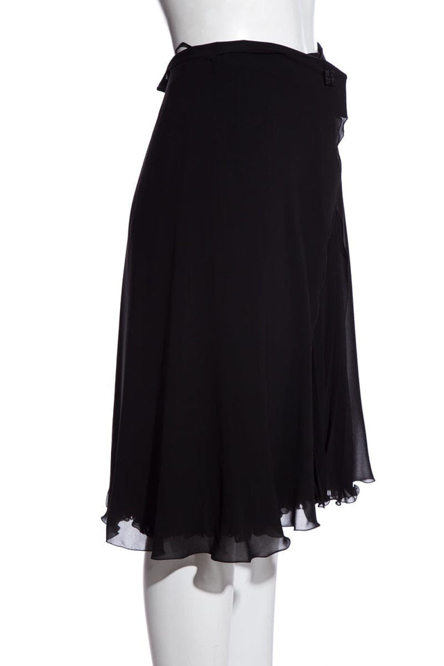 Chanel Black Pleated Skirt SZ 36