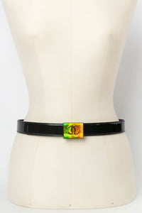 Ceinture en cuir noir Chanel