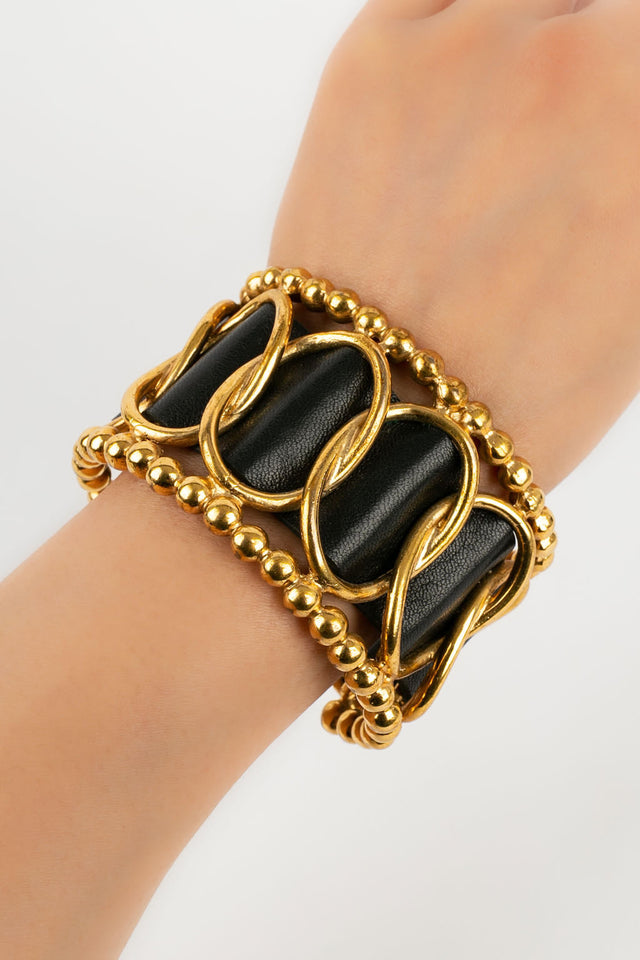 Bracelet en cuir Chanel 1990s