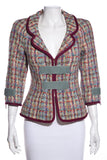 Chanel Multi Color Tweed Velcro Blazer SZ 36