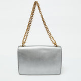 Dior Silver Leather Miss J'adior Chain Flap Bag