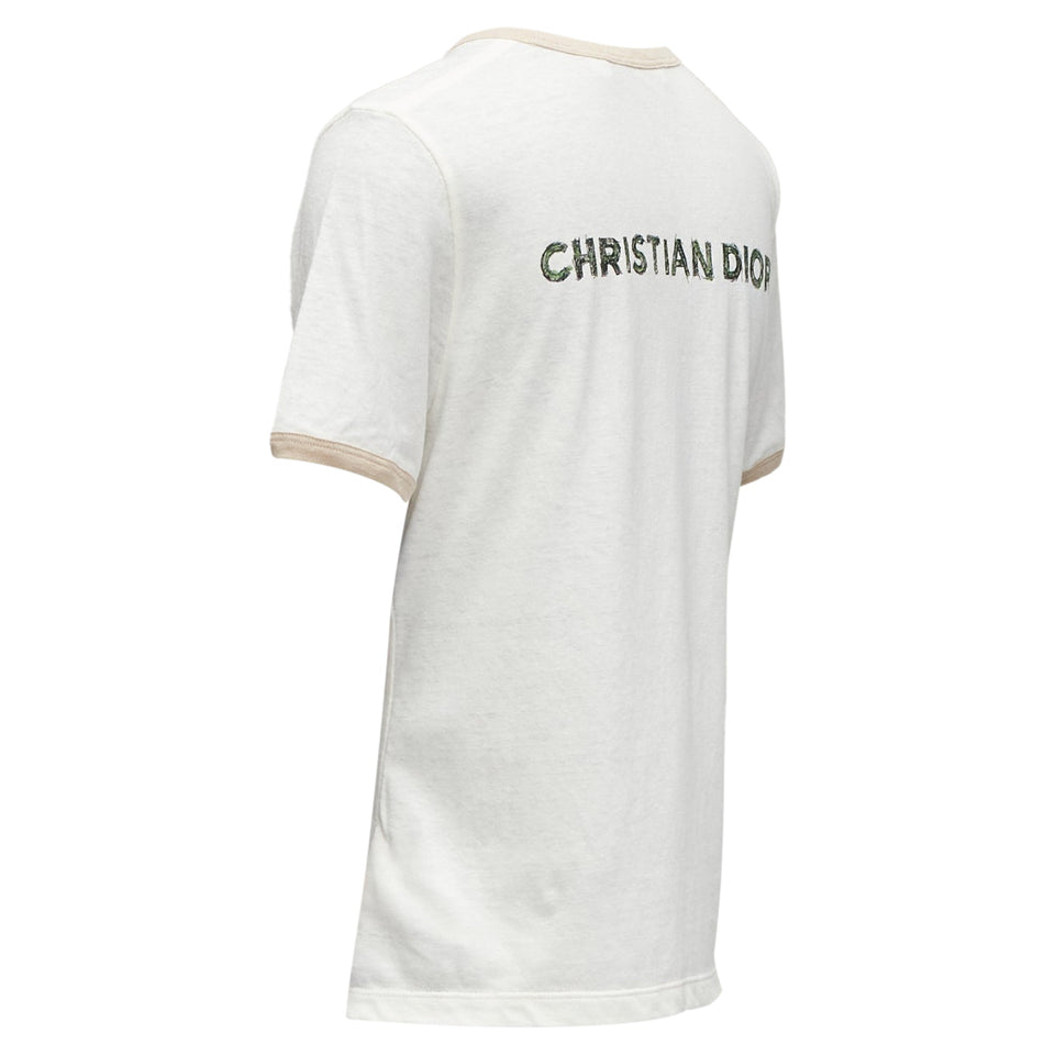 Christian Dior Princess And Dragon Foil Print Ringer Tshirt