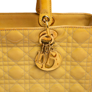 Dior Cannage Patent Leather Large Lady Dior Tote
