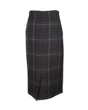 Dior Plaid Pencil Midi Skirt in Grey Wool